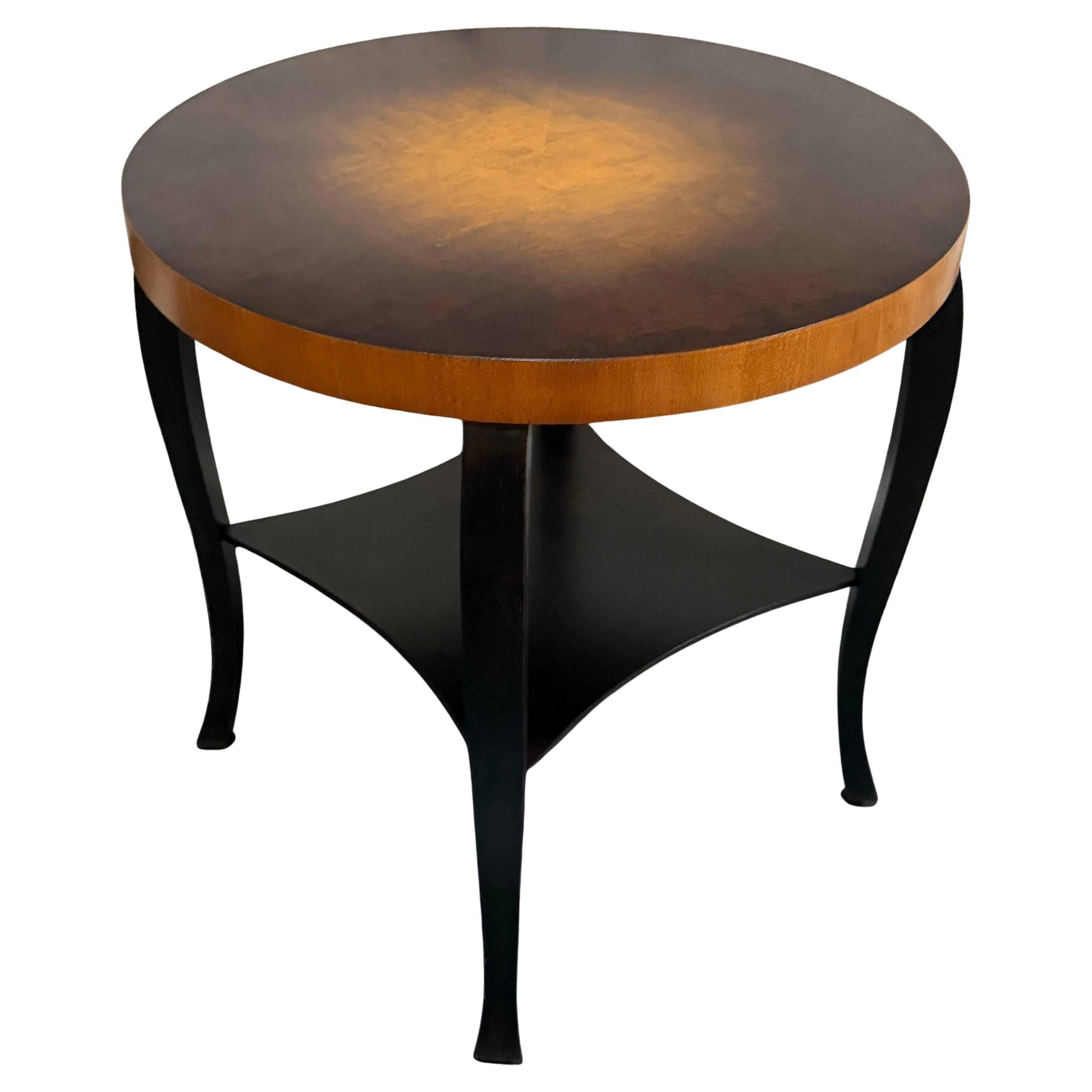 Antique Swedish Grace Art Deco Flame Birch and Elm End or Side Table c. 1925 For Sale