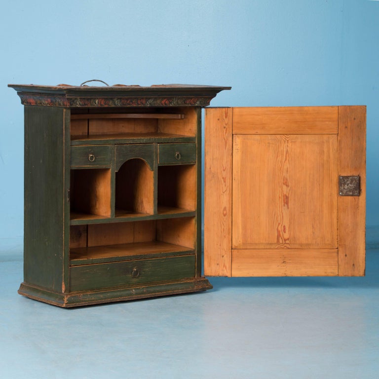 Antique Swedish Green Painted Wall at 1stDibs