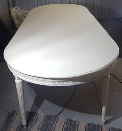 Swedish Gustavian Extendable Dining Table Swedish, White , Early 20th Century