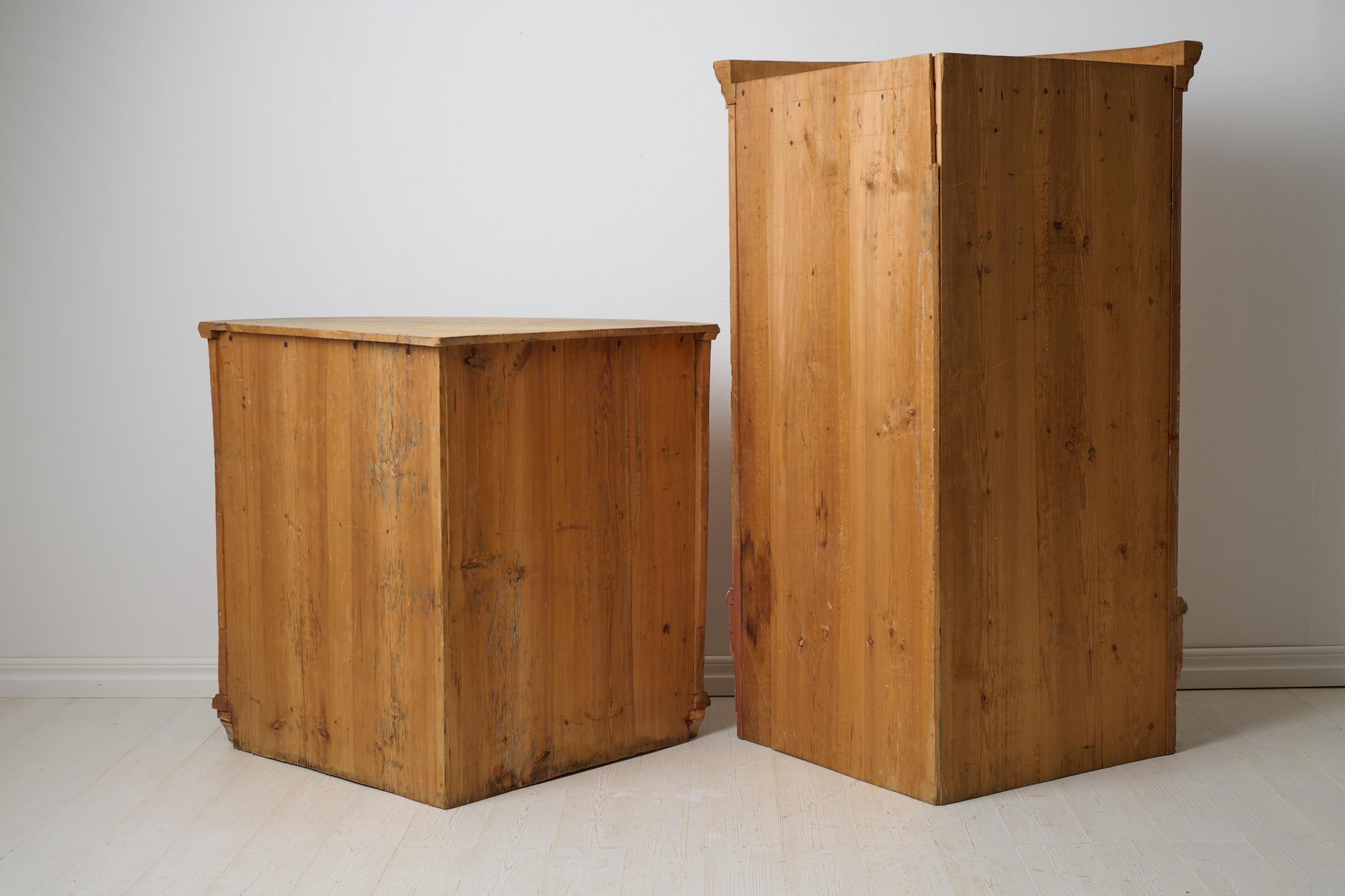 Ancienne armoire d'angle suédoise gustavienne, véritable meuble de campagne rustique en vente 1
