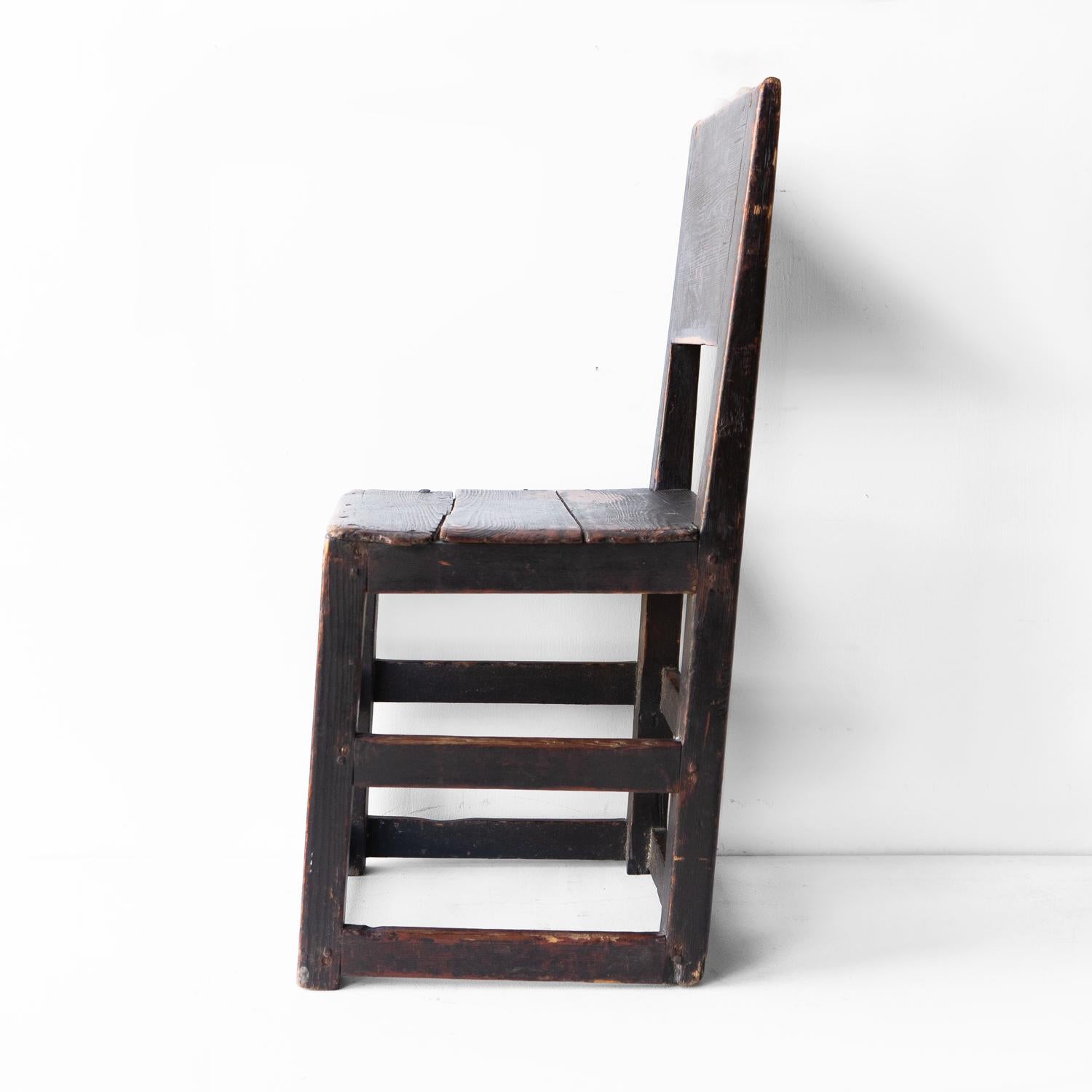 Early 19th Century Antique Swedish Gustavian Folk Art Chair, Original Paint, Circa 1800 For Sale