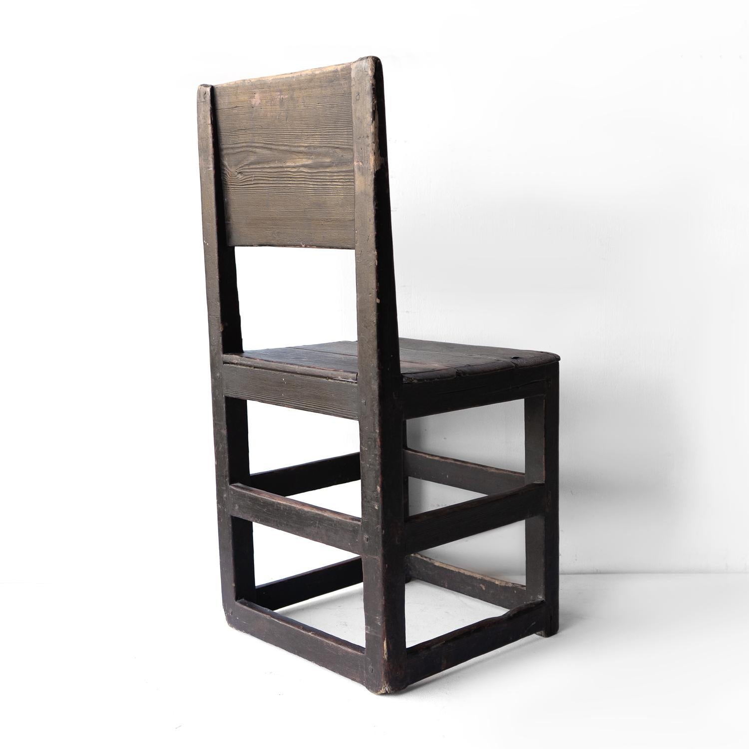 Wood Antique Swedish Gustavian Folk Art Chair, Original Paint, Circa 1800 For Sale