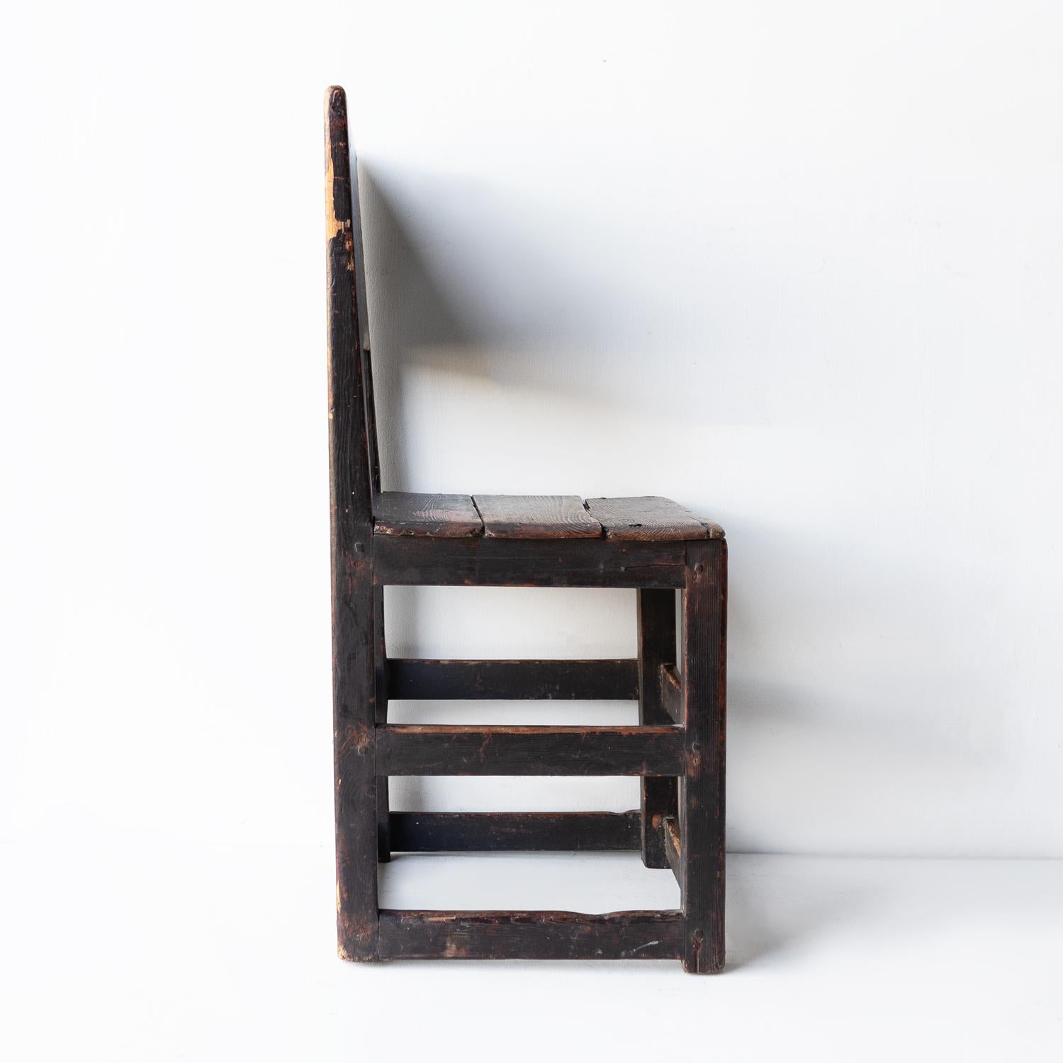 Antique Swedish Gustavian Folk Art Chair, Original Paint, Circa 1800 For Sale 1