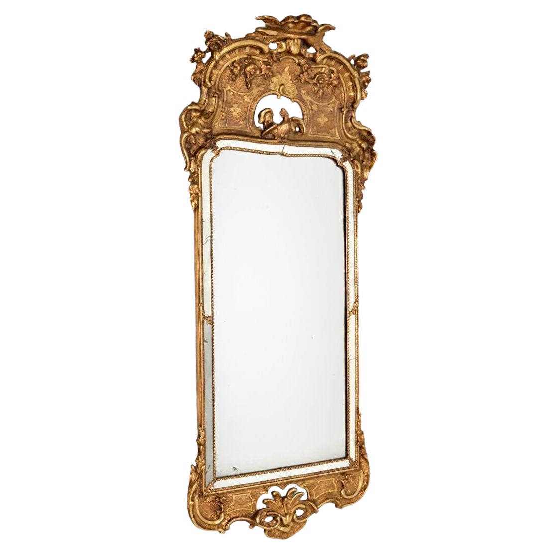 Antique Swedish Gustavian Giltwood Mirror