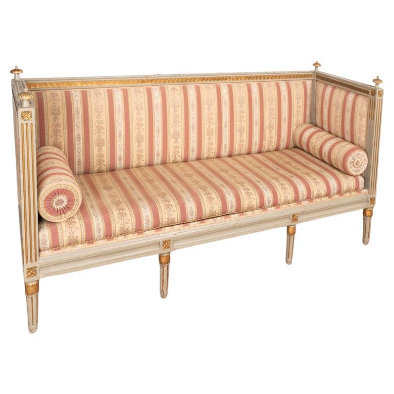 Antique Karl Johan Yellow Birch Bench Sofa From Sweden, circa 18401860