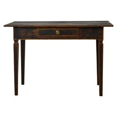 Scrivania svedese in stile gustaviano Hand Made d'epoca, realizzata a mano, con cassetto funzionante