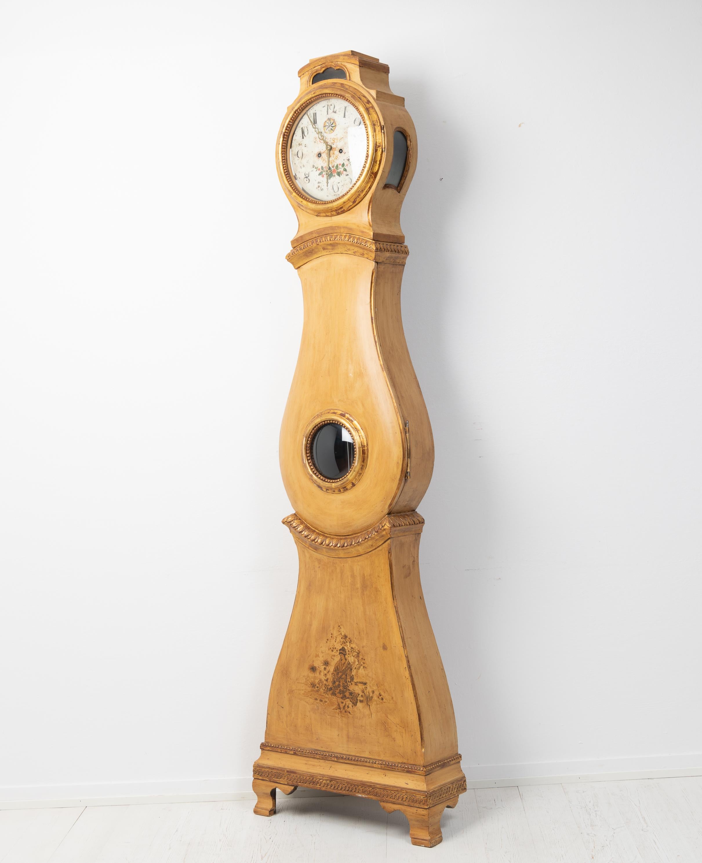 Hand-Crafted Antique Swedish Gustavian Longcase Clock For Sale