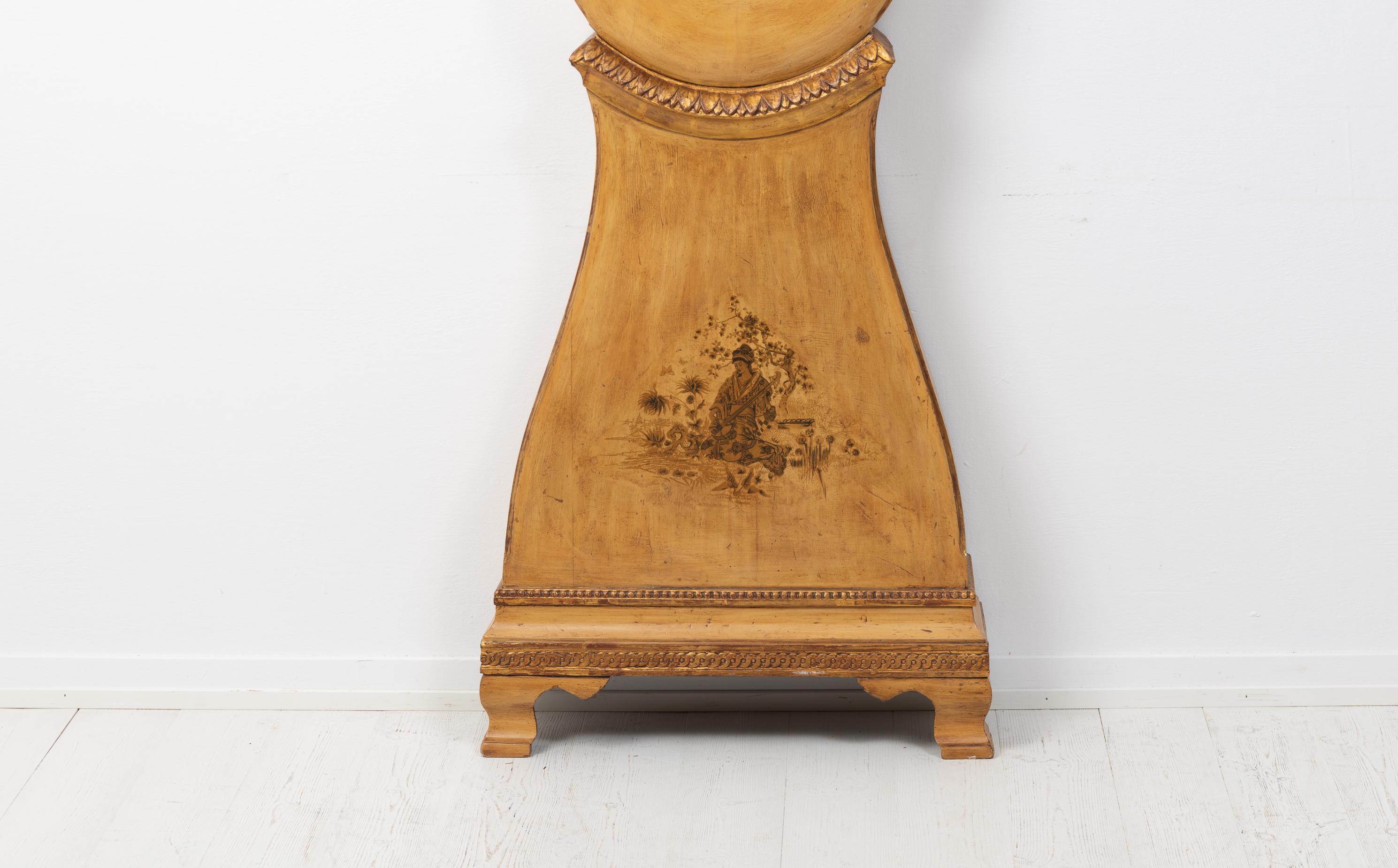 Pine Antique Swedish Gustavian Longcase Clock For Sale