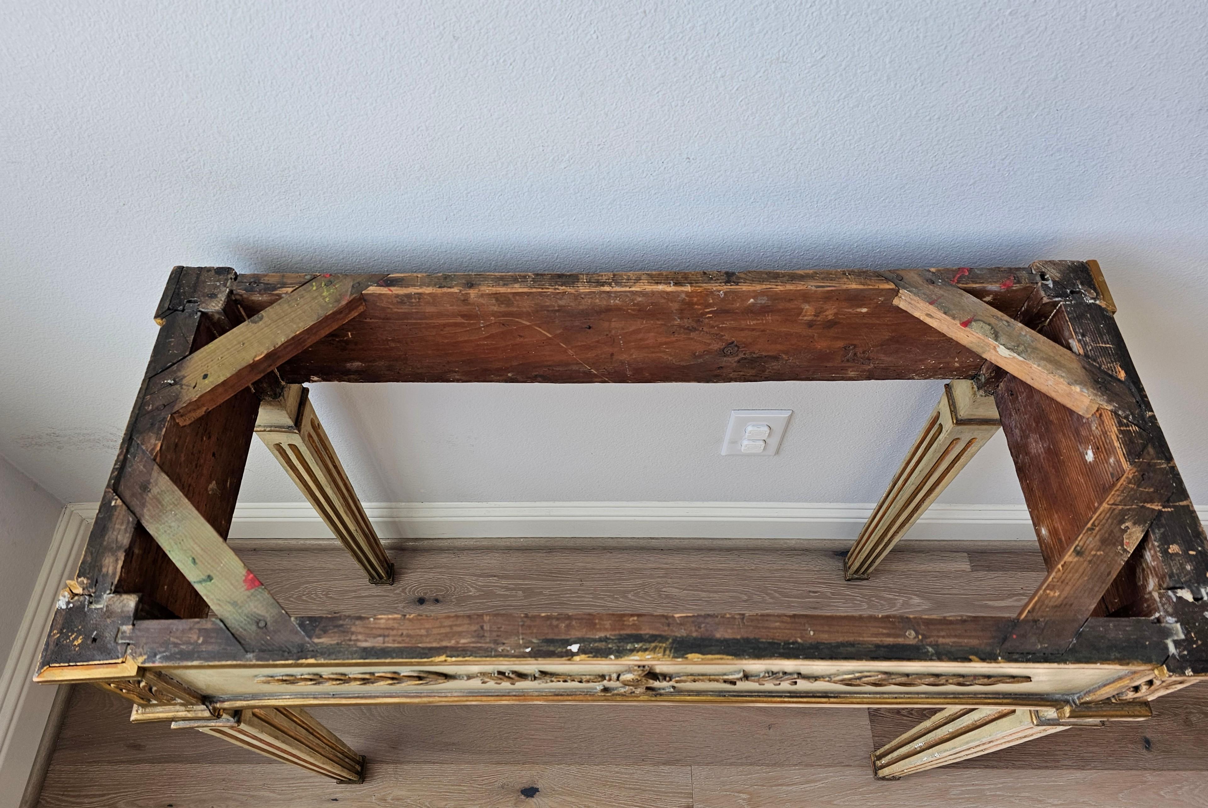Ancienne table console suédoise gustavienne néoclassique en bois peint  en vente 4
