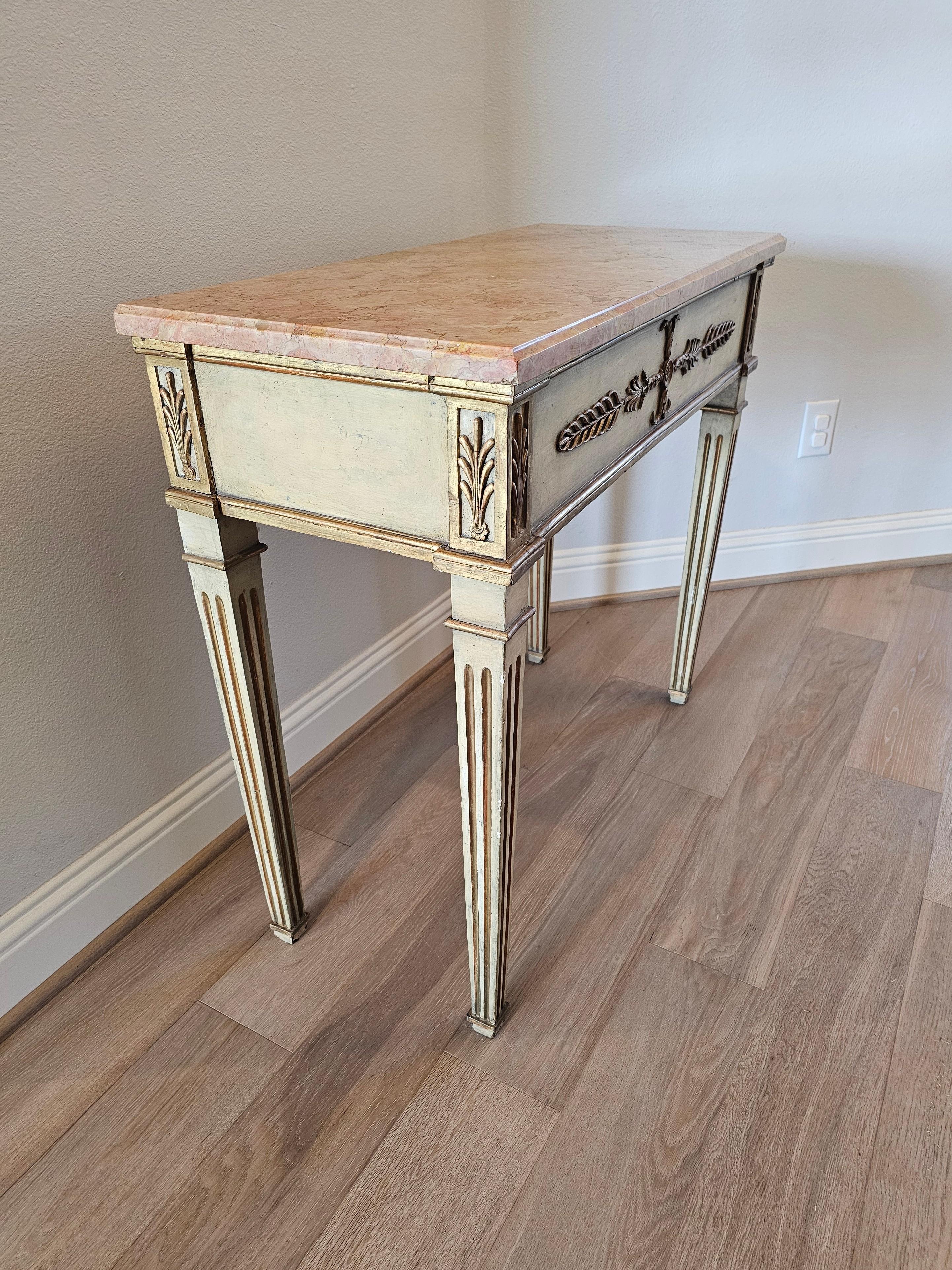 Ancienne table console suédoise gustavienne néoclassique en bois peint  en vente 8