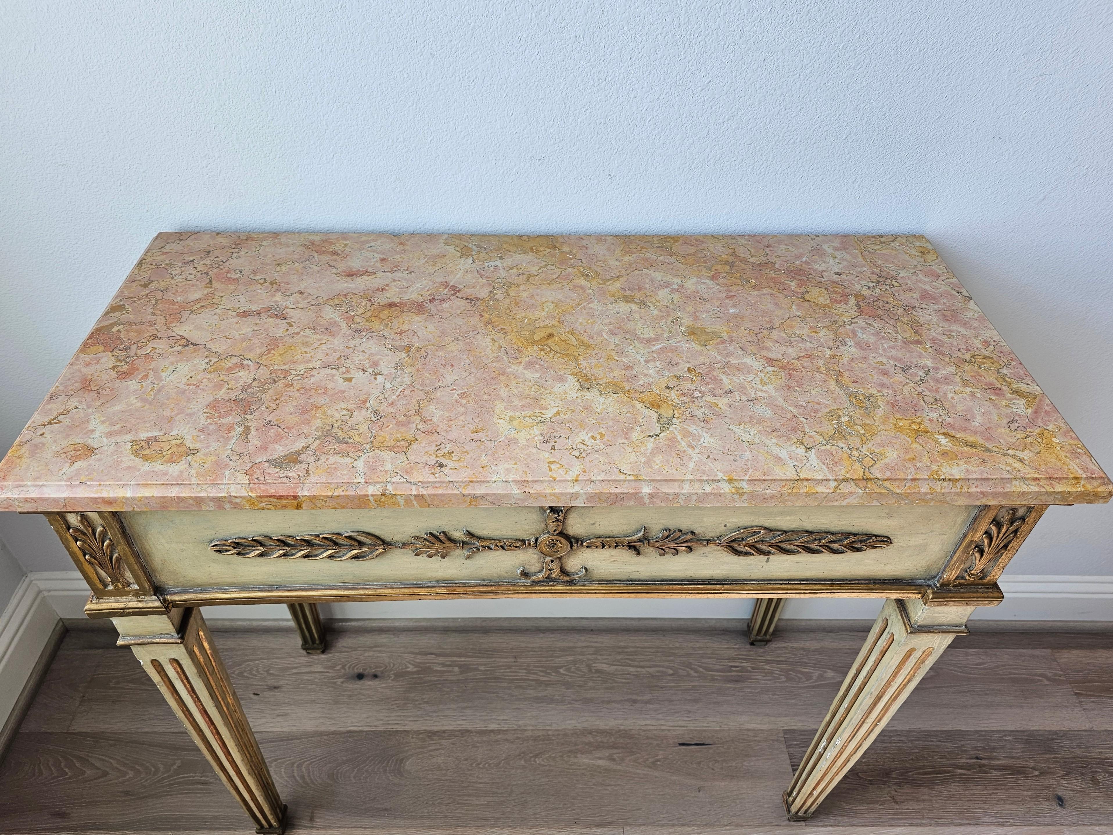 Ancienne table console suédoise gustavienne néoclassique en bois peint  en vente 10