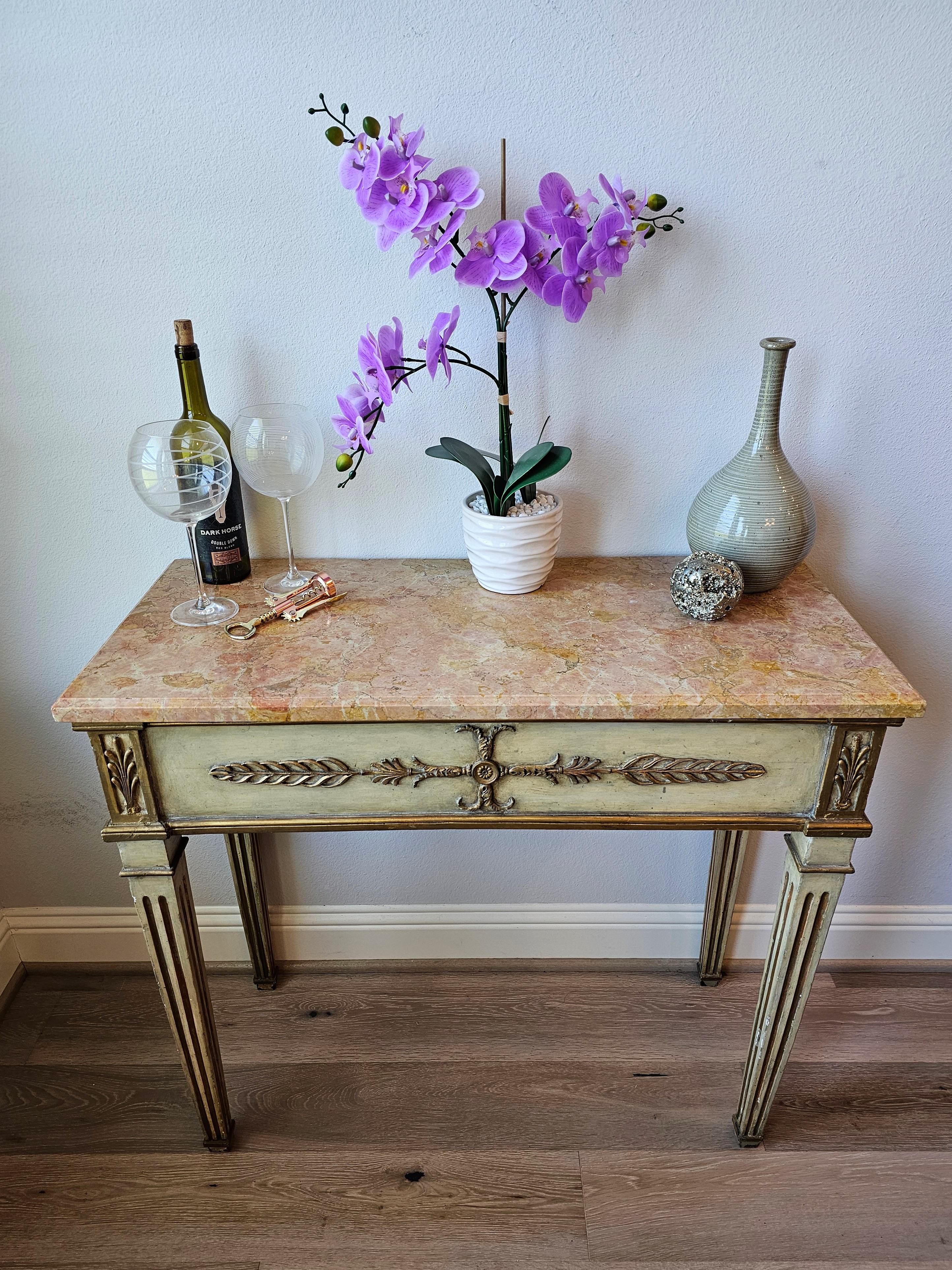 Ancienne table console suédoise gustavienne néoclassique en bois peint  en vente 12