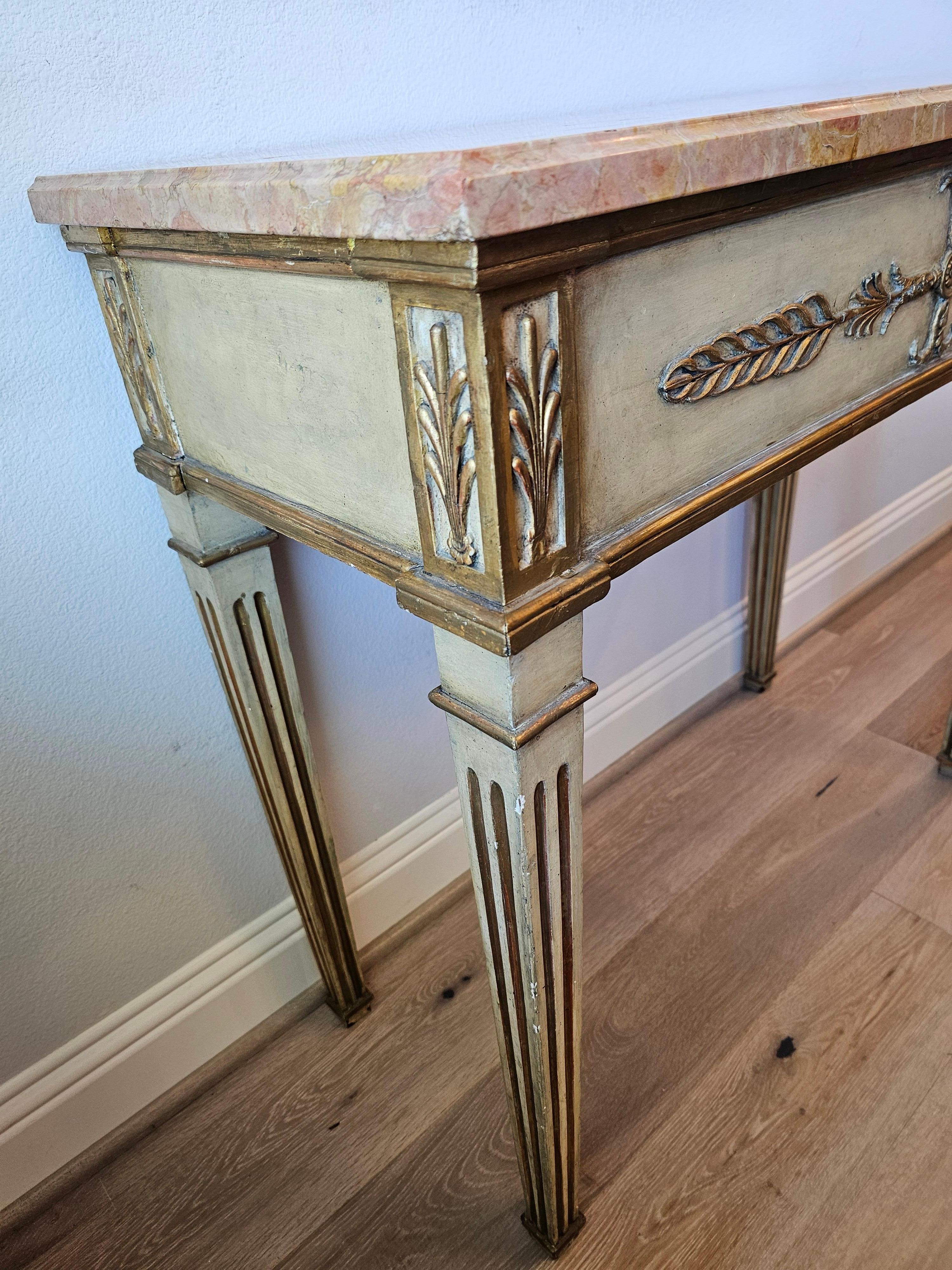 Ancienne table console suédoise gustavienne néoclassique en bois peint  Bon état - En vente à Forney, TX