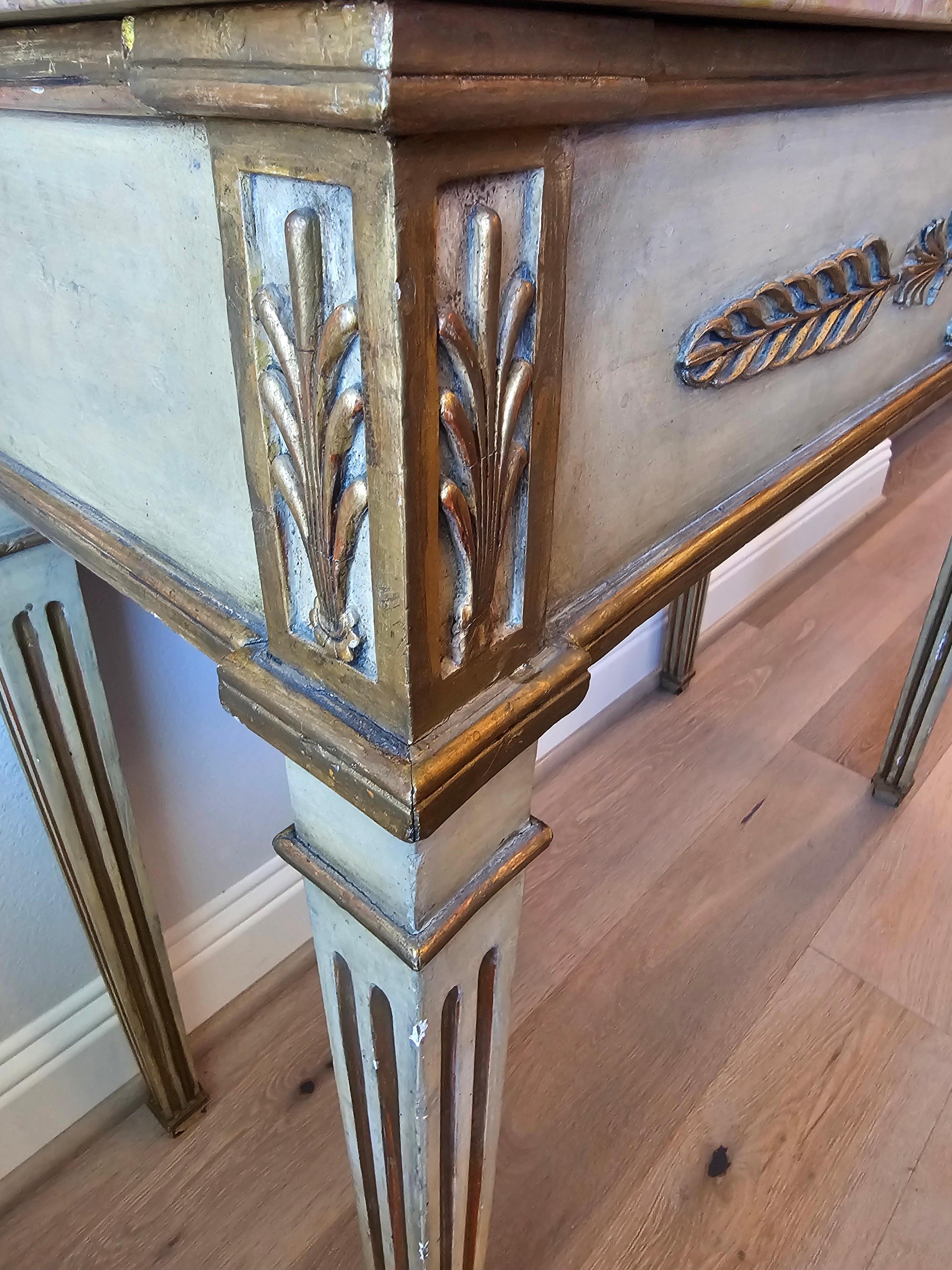 Ancienne table console suédoise gustavienne néoclassique en bois peint  en vente 1