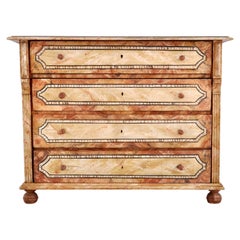 Antique Swedish Gustavian Paint Decorated Pine Chest of Drawers/Dresser, circa 1830