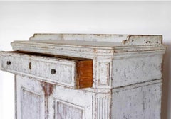 Antique Swedish Gustavian Painted Sideboard Buffet Commode White C.1850