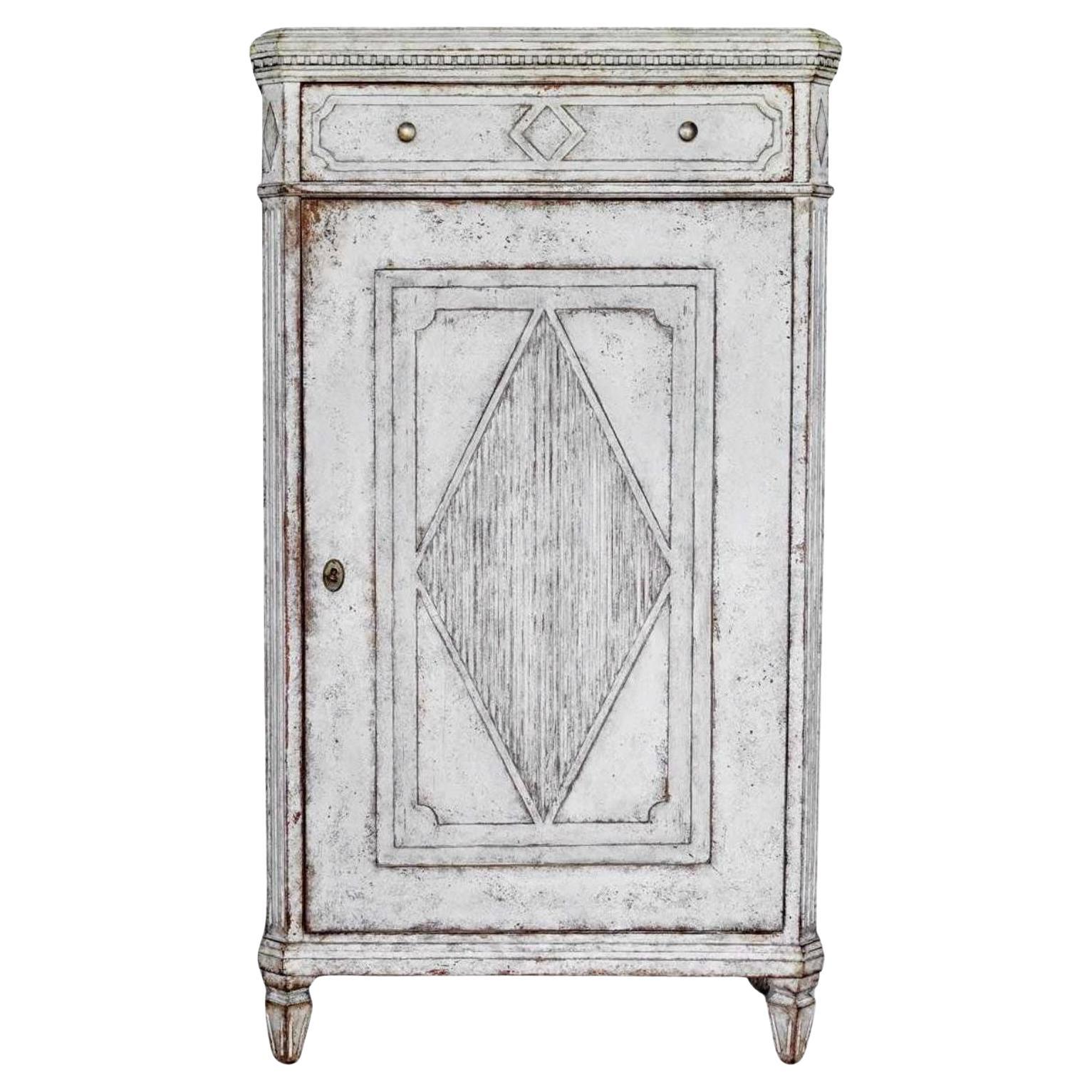 Antique Swedish Gustavian Painted Sideboard Buffet Commode White C.1860