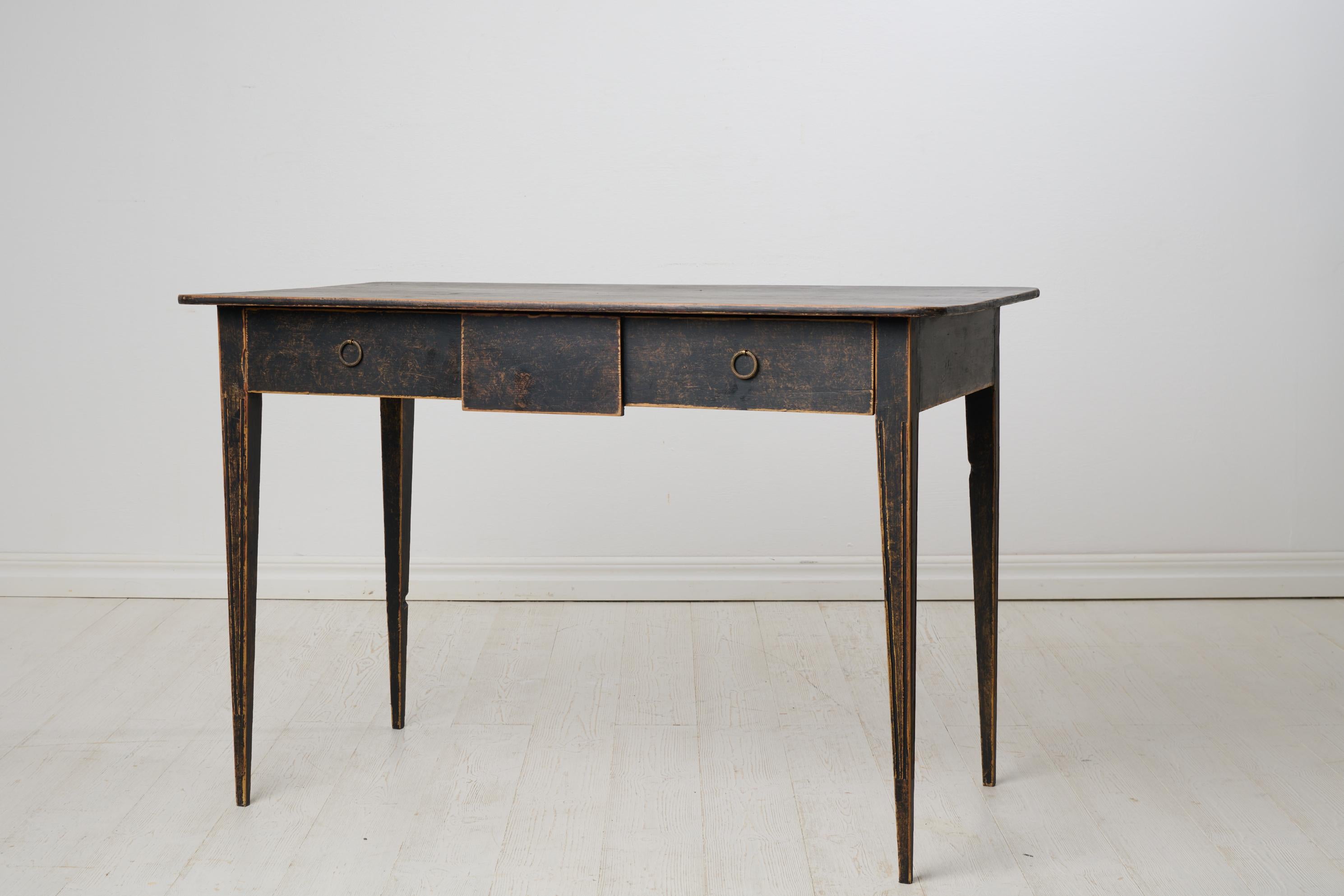 18th Century Antique Swedish Gustavian Period Elegant Desk Made by Hand in Solid Pine For Sale