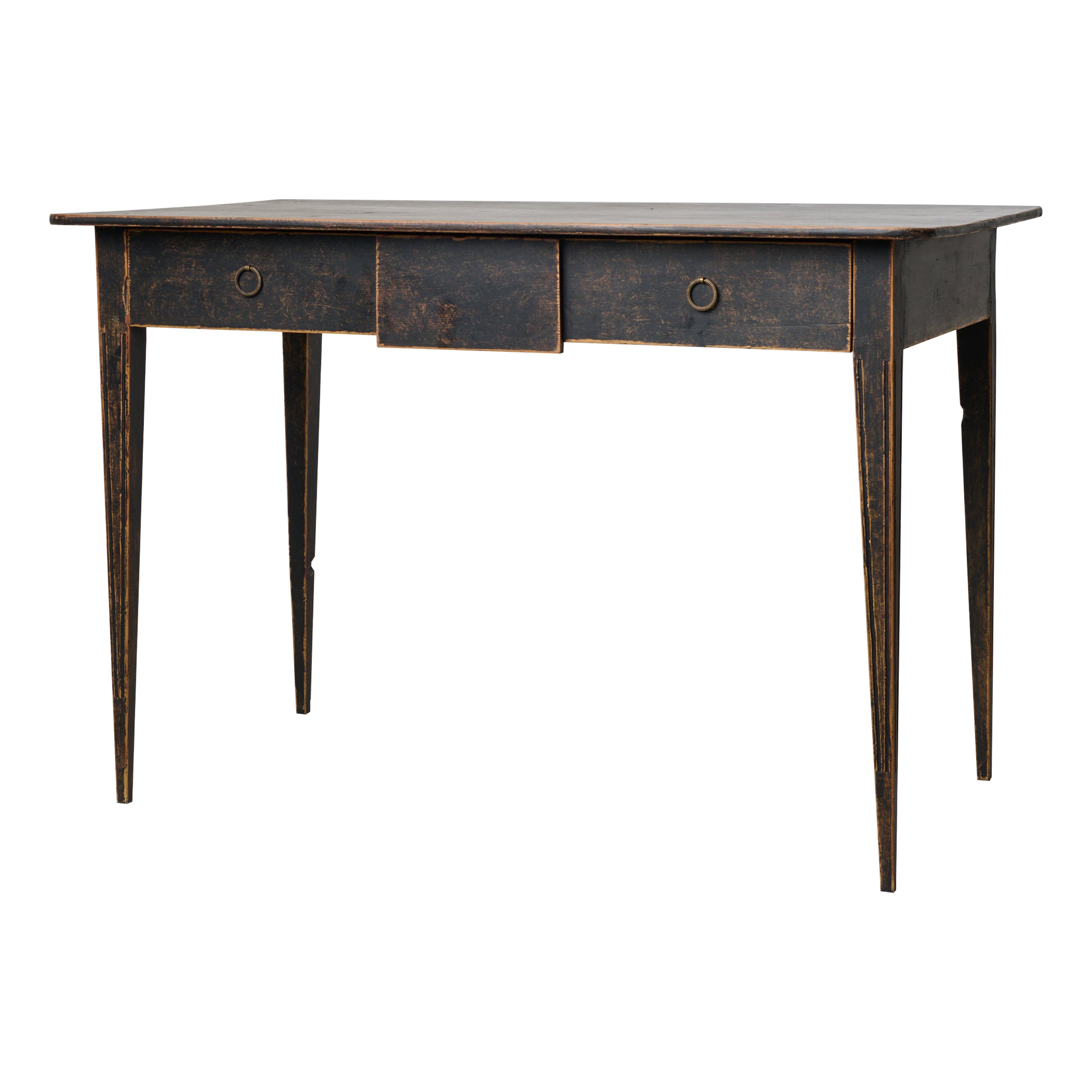 Antique Swedish Gustavian Period Elegant Desk Made by Hand in Solid Pine For Sale