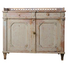 Antique Swedish Gustavian Period Elegant Sideboard with Hand-Carved Decorations