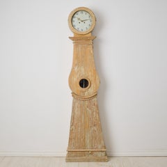 Antique Swedish Gustavian Rustic Long Case Clock, Hand-Carved Gustavian Decor
