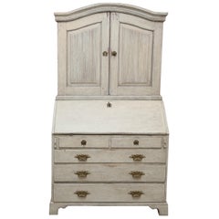 Antique Swedish Gustavian Secretaire with Raised Panel Doors, Early 19th Century