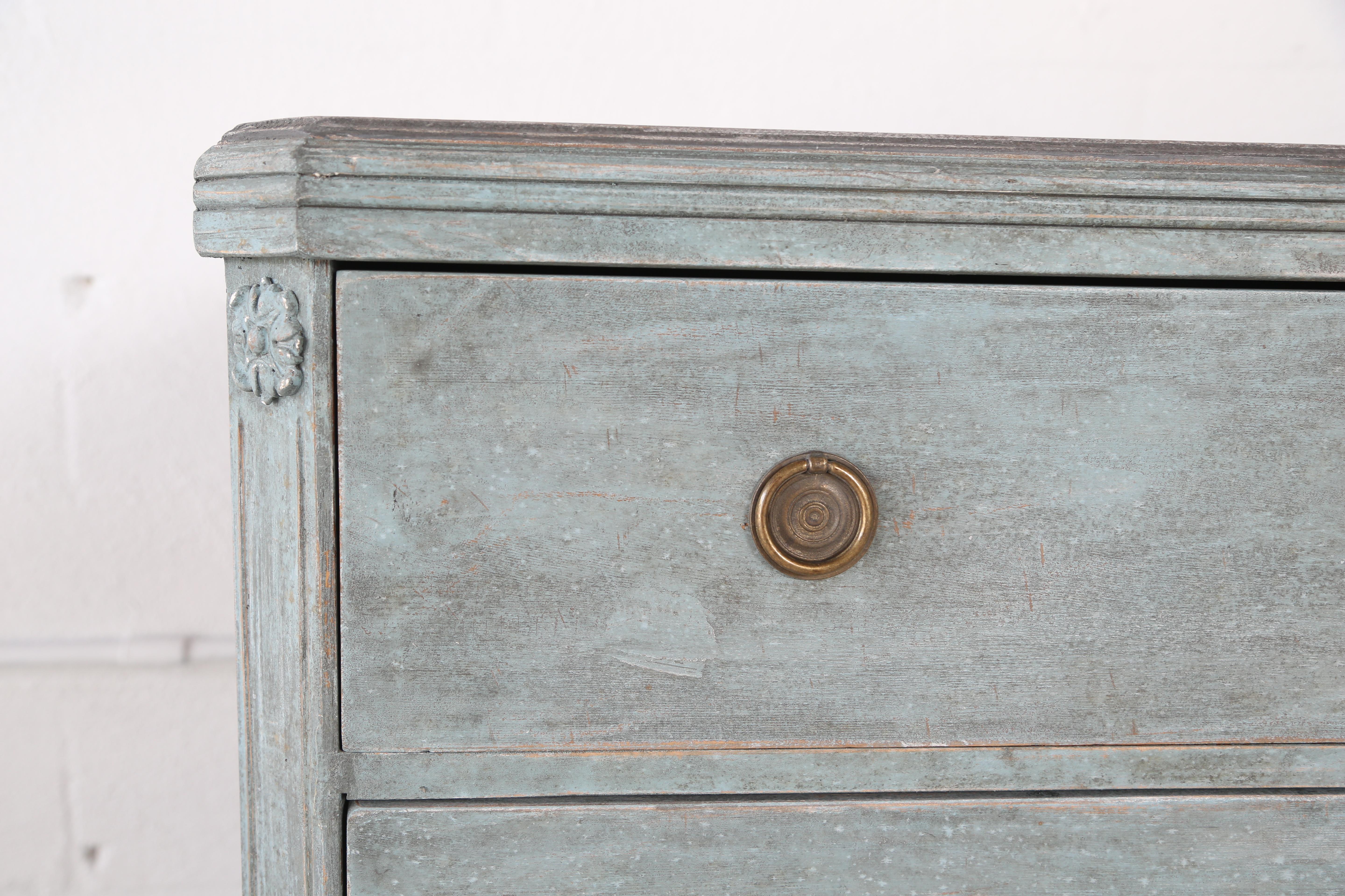 Antique Swedish Gustavian Style Bue Painted Chests, Late 19th Century 2