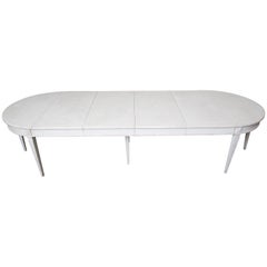 Antique Swedish Gustavian Style Large Painted Dining Table, Late 19th Century