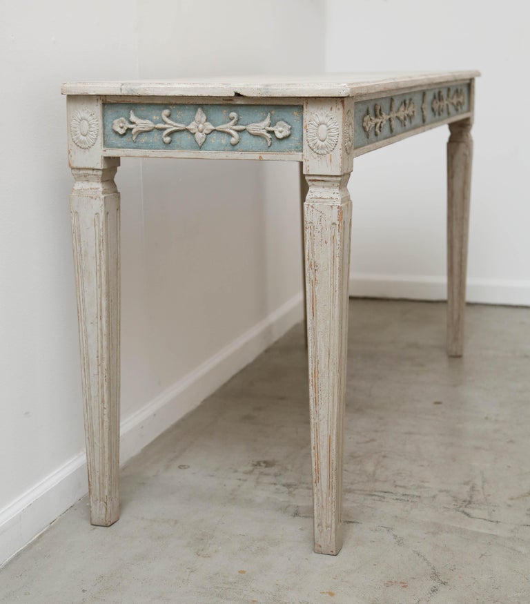 Antique Swedish Gustavian Style Painted Console Table, Late 19th