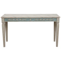 Antique Swedish Gustavian Style Painted Console Table, Late 19th Century