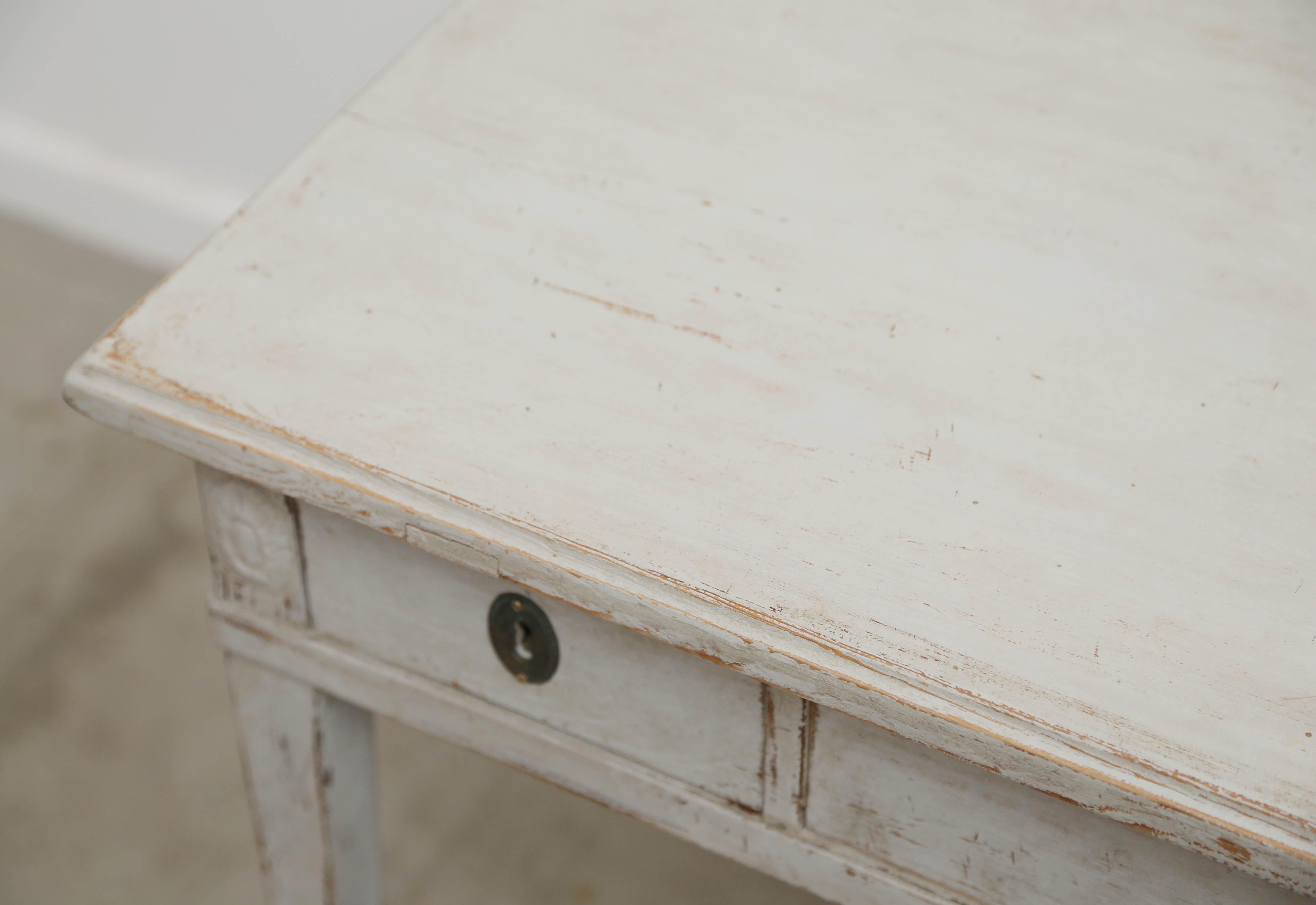 Wood Antique Swedish Gustavian Style Painted Desk, Mid-19th Century