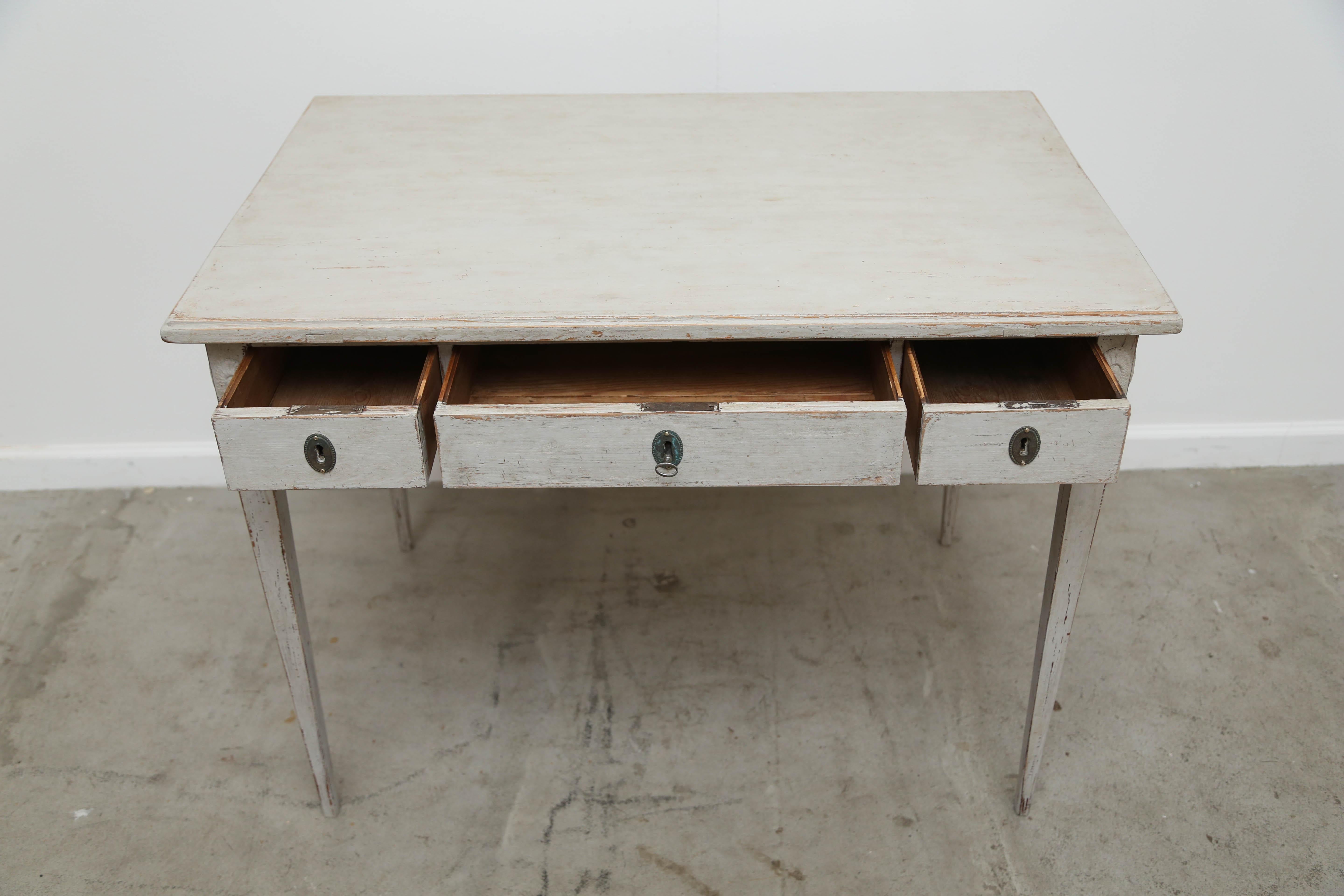 Antique Swedish Gustavian Style Painted Desk, Mid-19th Century 3