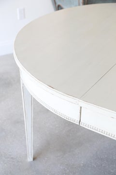 Antique Swedish Gustavian Style Painted Extension Dining Table Late 19th Century