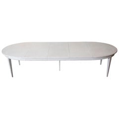 Antique Swedish Gustavian Style Painted Extension Dining Table Late 19th Century