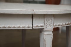 Antique Swedish Gustavian Style Painted Large Extension Dining Table