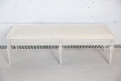Antique Swedish Gustavian Style Painted Six-Leg Bench