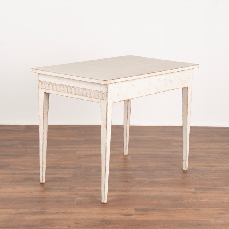 Wood Antique Swedish Gustavian Style White Painted Side Table Circa 1820-40