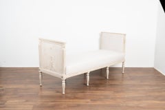 Antique Swedish Gustavian White Painted Settee Sofa Bench, circa 1820-40