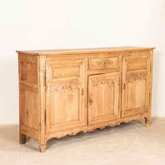 Antique Bleached Oak Sideboard Buffet from France