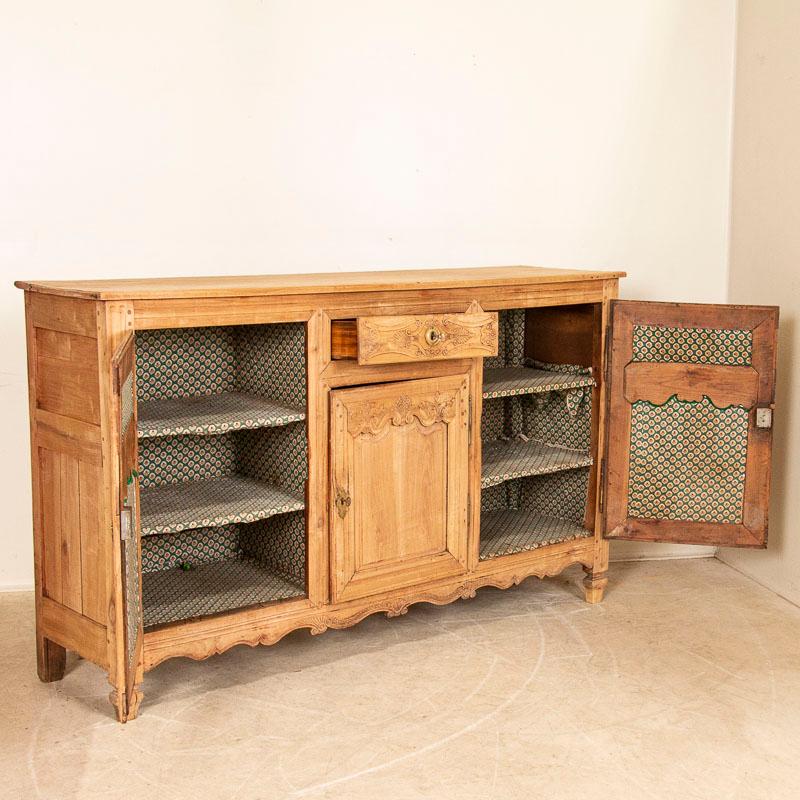 Antique Bleached Oak Sideboard Buffet from France In Good Condition In Round Top, TX