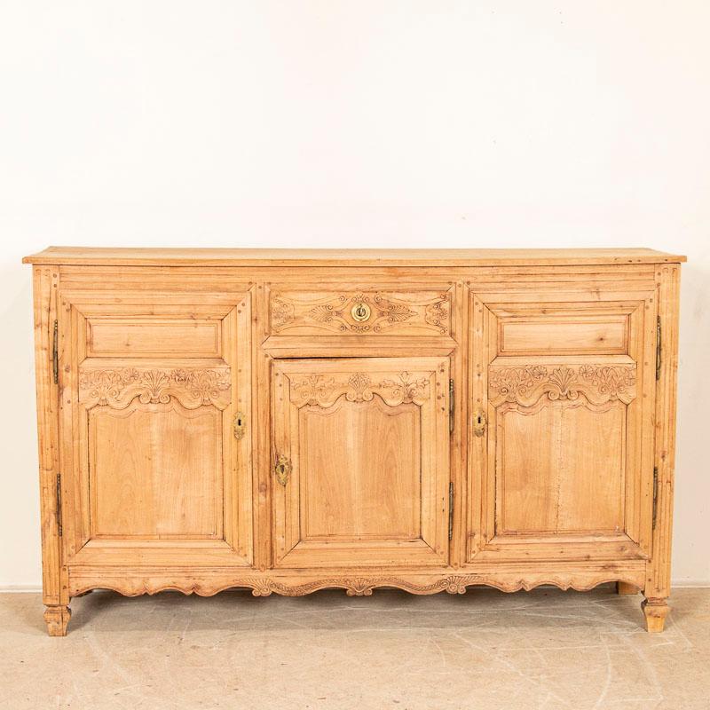 19th Century Antique Bleached Oak Sideboard Buffet from France