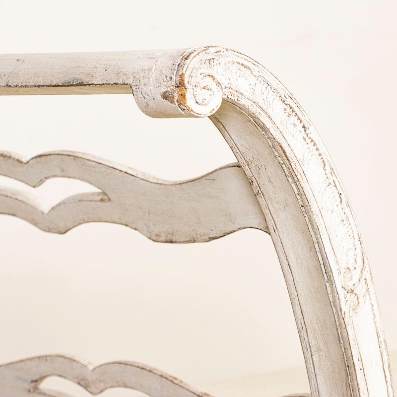 19th Century Antique Swedish Gustavian White Painted Settee Sofa Bench