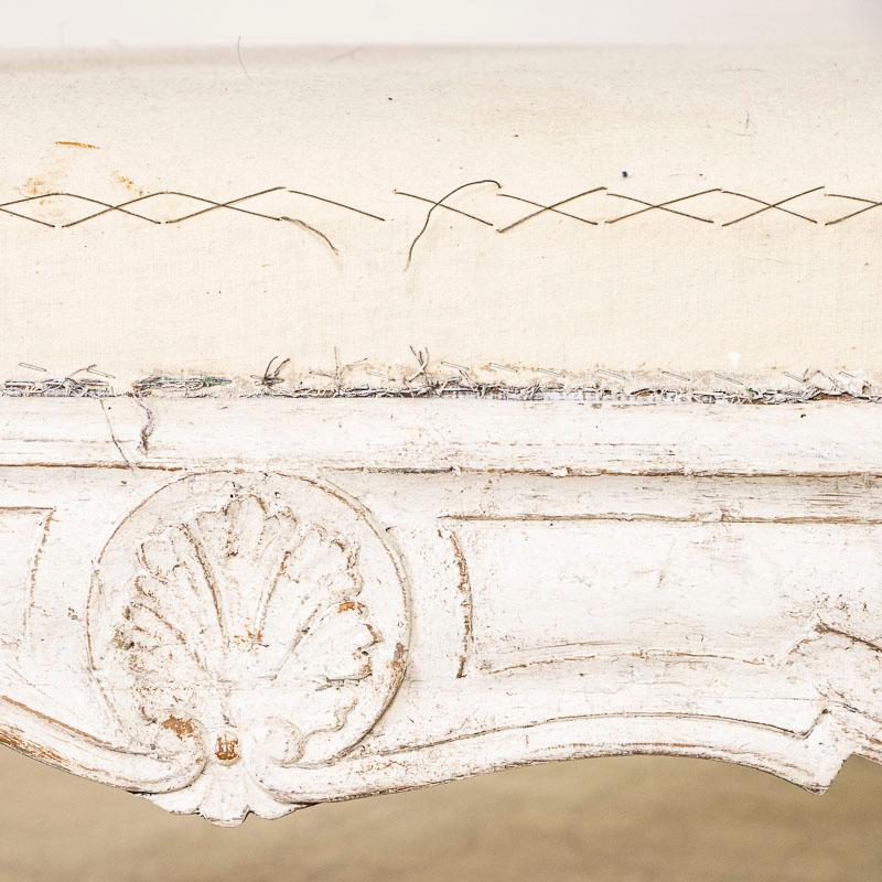 Wood Antique Swedish Gustavian White Painted Settee Sofa Bench