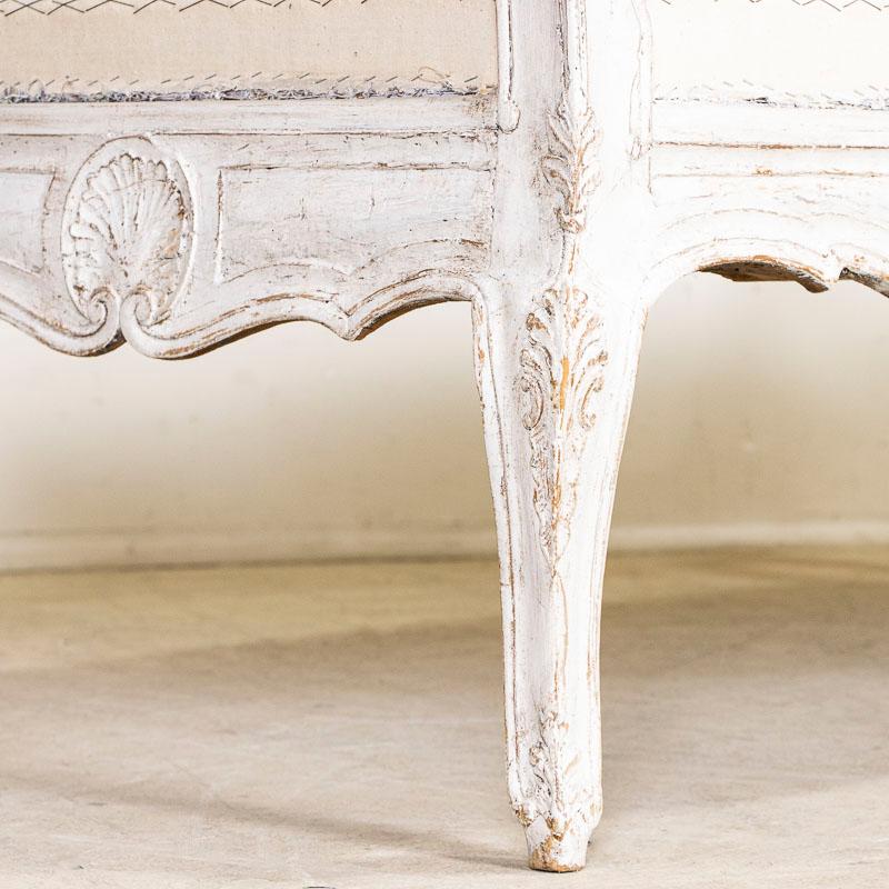 Antique Swedish Gustavian White Painted Settee Sofa Bench 2