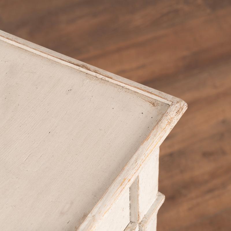 Antique Swedish Gustavian White Painted Small Side Table With Drawer 3