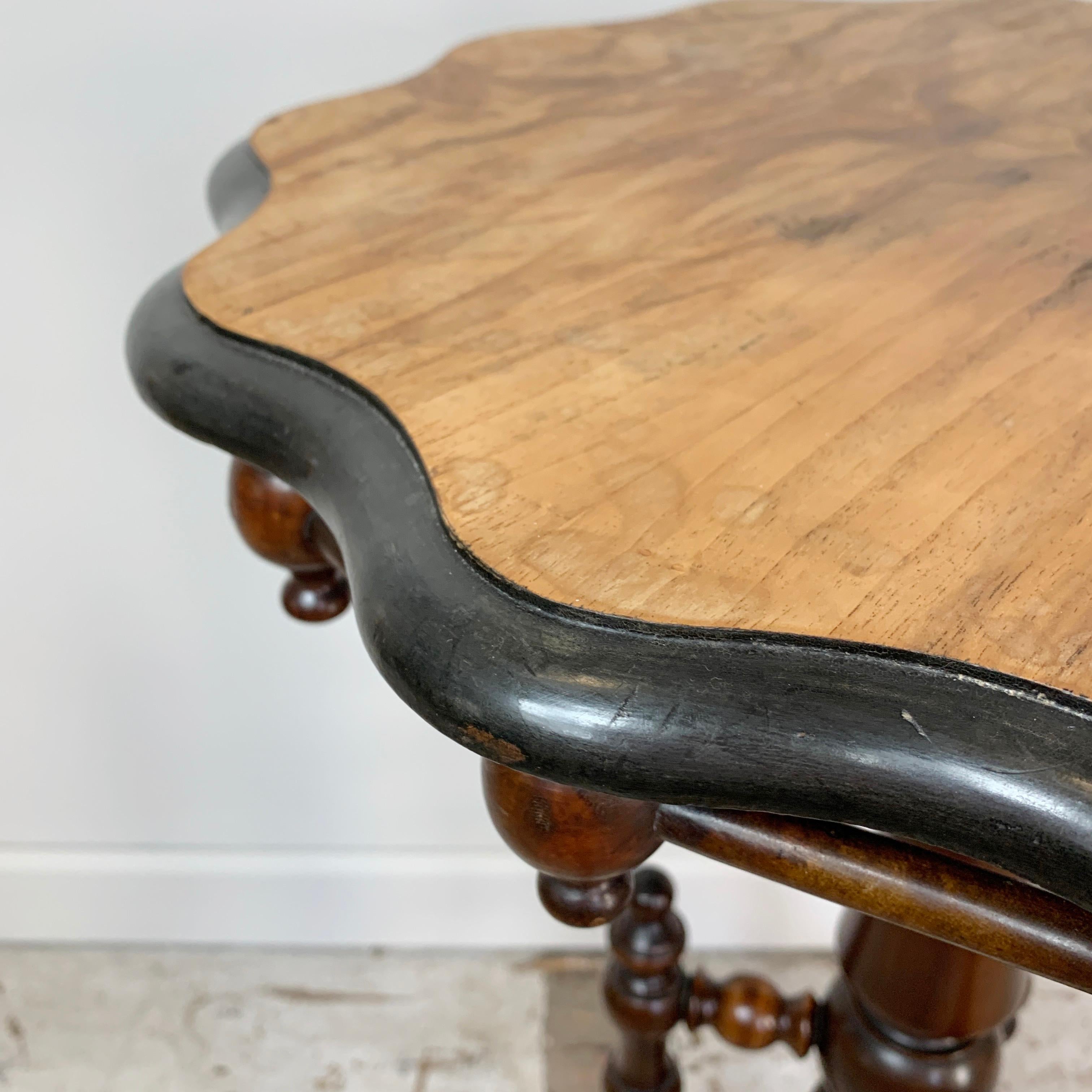 Antique Swedish Gypsy Table with Walnut Veneer For Sale 6