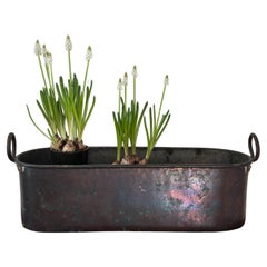 Antique Swedish Hammered Copper Jardiniere Planter, circa 1900s