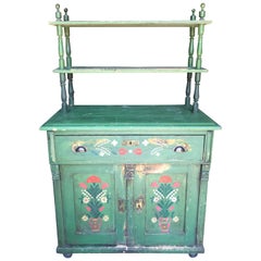 Antique Swedish Hand Painted Hutch