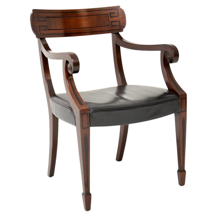 Antique Swedish Inlaid Armchair en venta