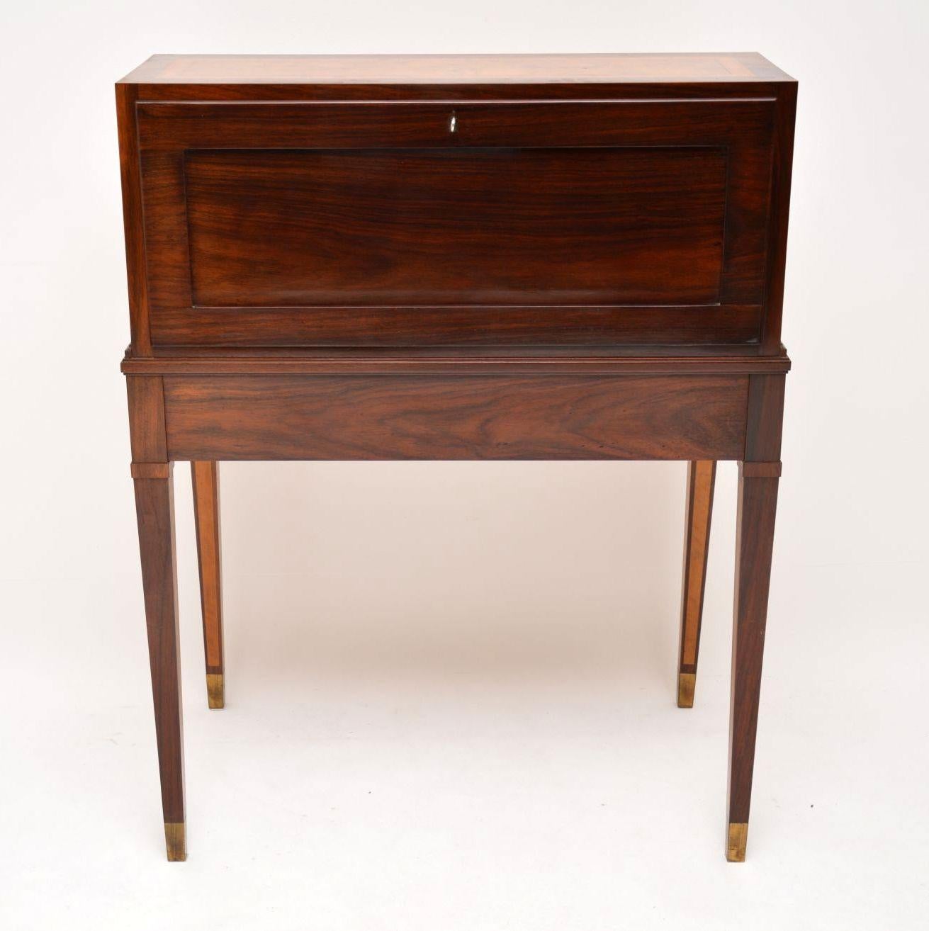 Antique Swedish Inlaid and Marquetry Cylinder Top Desk 6